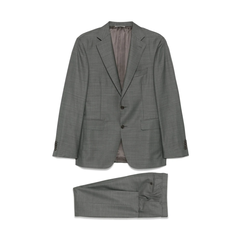 Canali Grijs pak met voorknoopsluiting Gray Heren