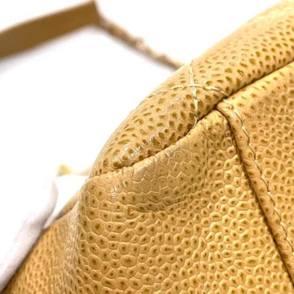 Chanel Vintage Pre-owned Leather totes Beige Dames