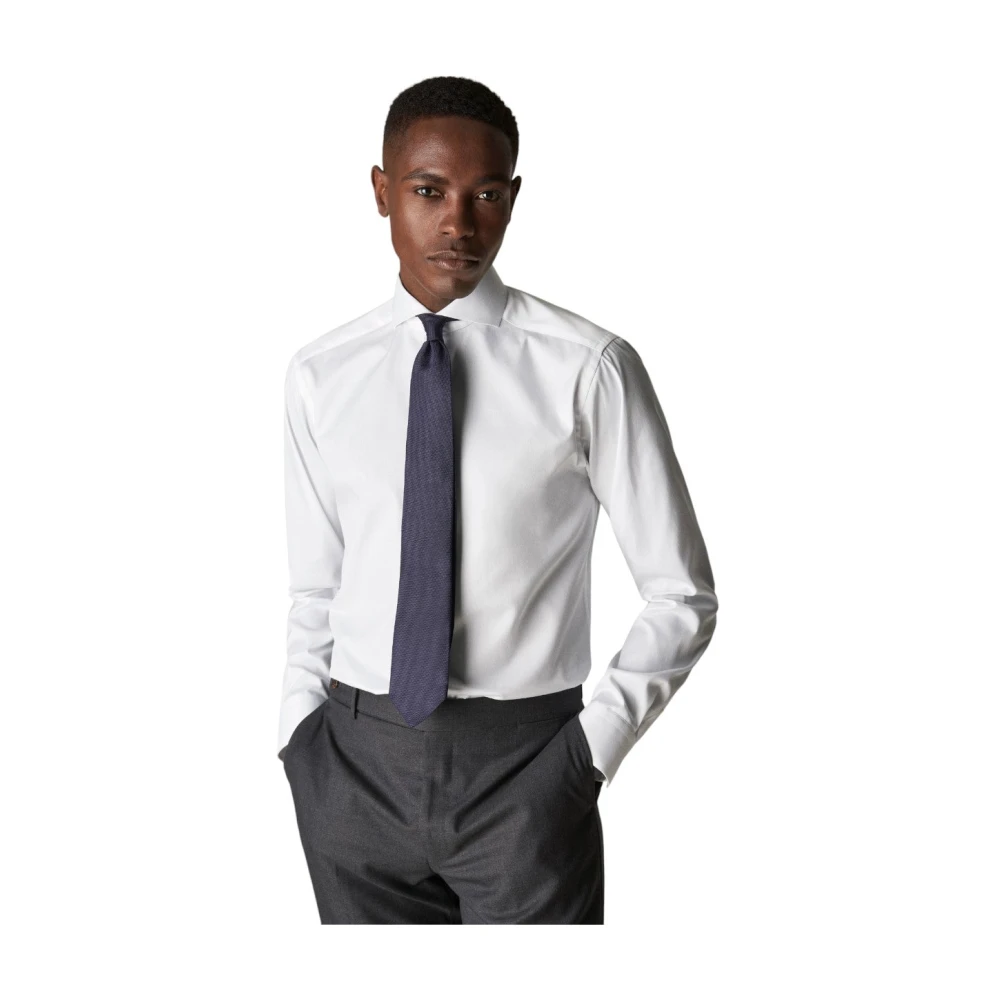 Eton Witte Signature Twill Overhemd Extreme Cut Away White Heren
