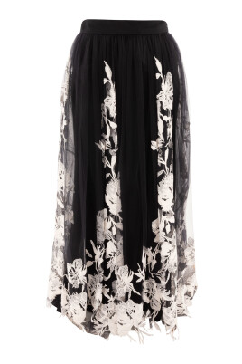 black-embroidered-tulle-skirt