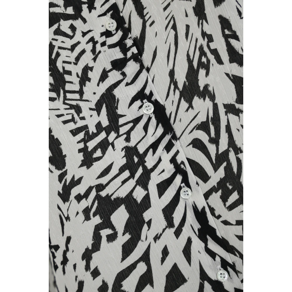 PATRIZIA PEPE Georgette Zwart en Wit Patroon Shirt Multicolor Dames