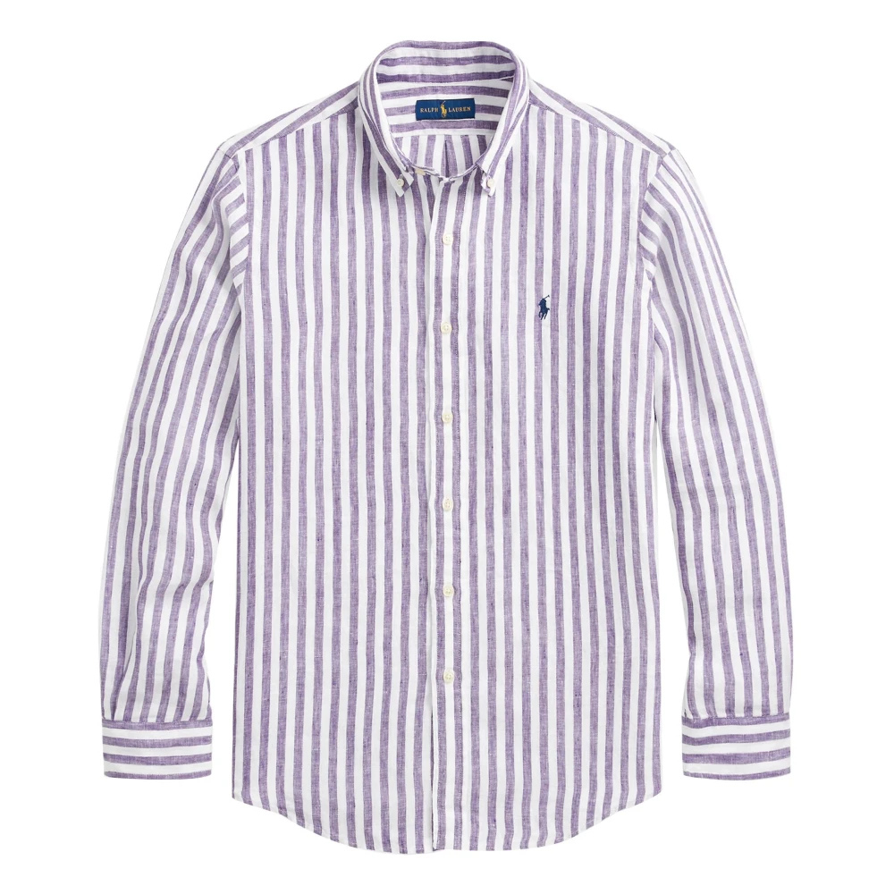 Polo Ralph Lauren Elegante Multicolor Linnen Lange Mouw Shirt Multicolor Heren