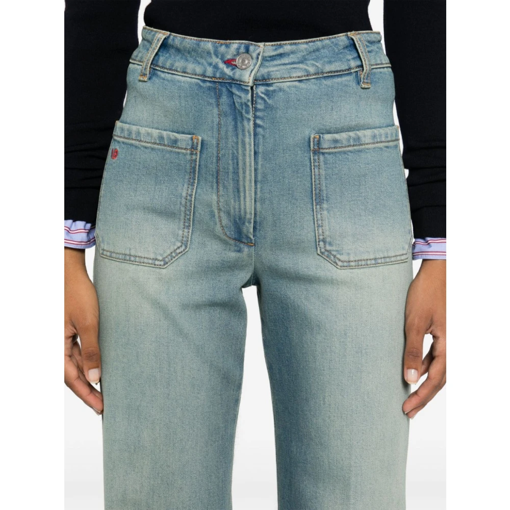 Victoria Beckham Blauwe Jeans Damesmode Aw24 Blue Dames