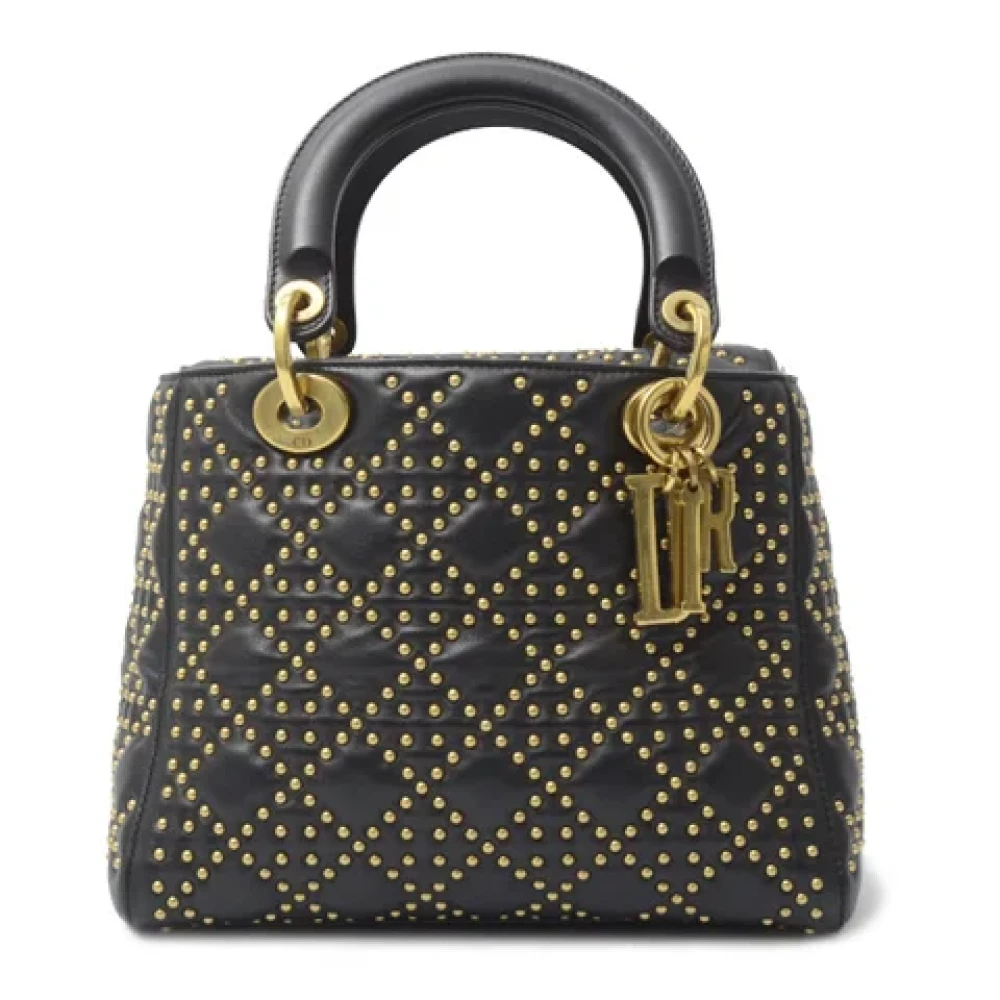 Dior Vintage Pre-owned Leather handbags Black Dames