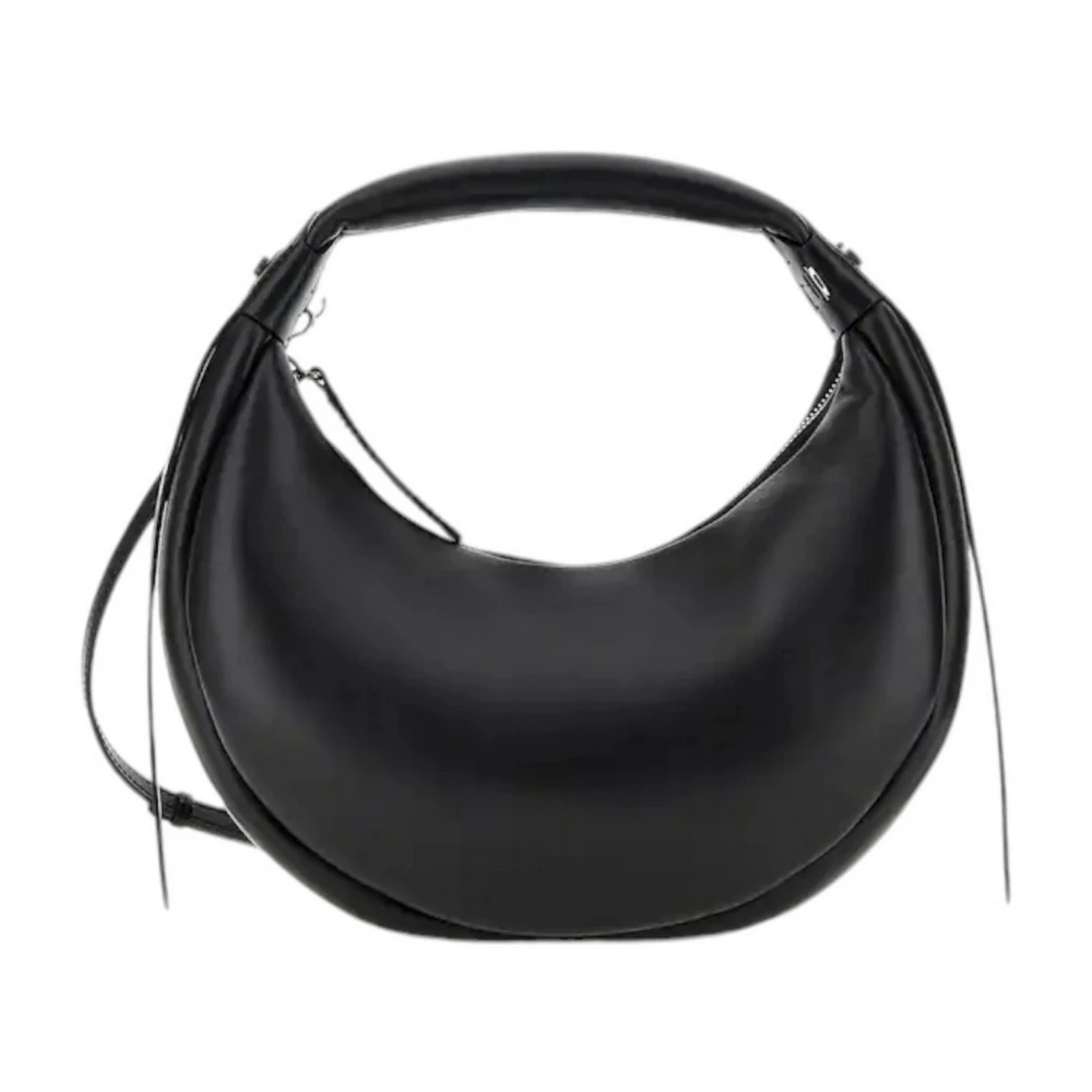 Hogan Zwarte Hobo Tas met Zijden Kwast Black Dames