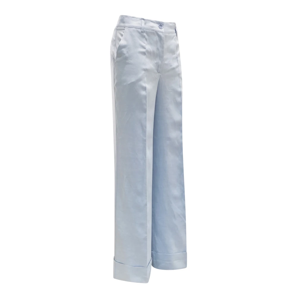 P.a.r.o.s.h. Poederblauwe Viscose Raisa24 Broek Blue Dames