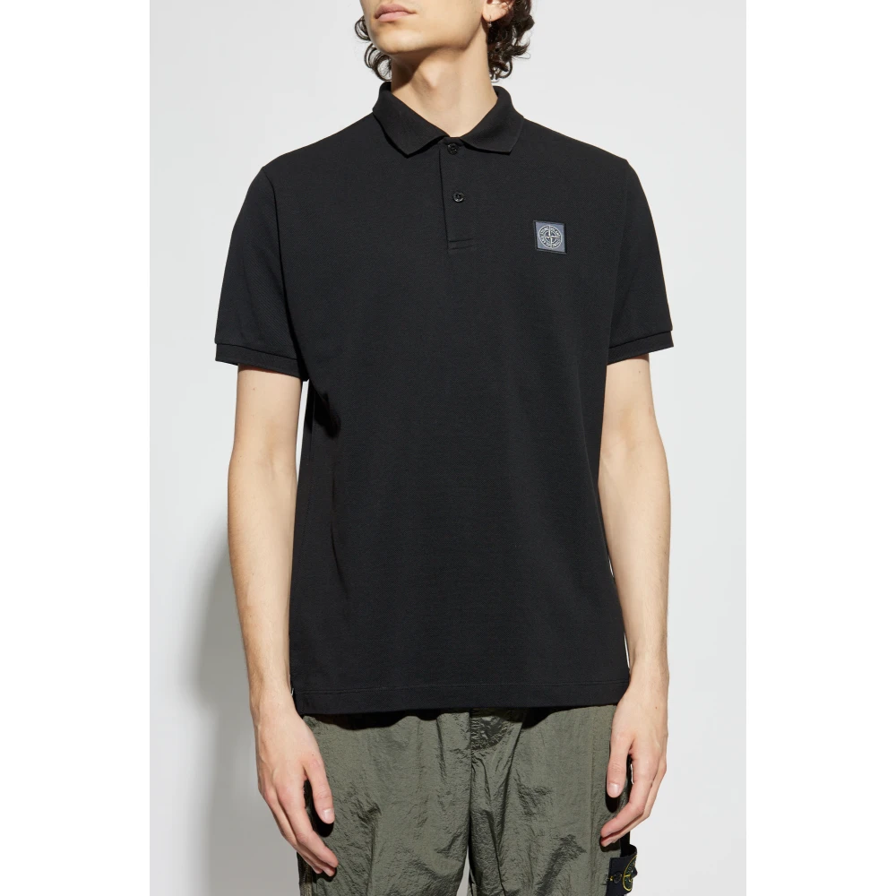 Stone Island Polo met logo Black Heren