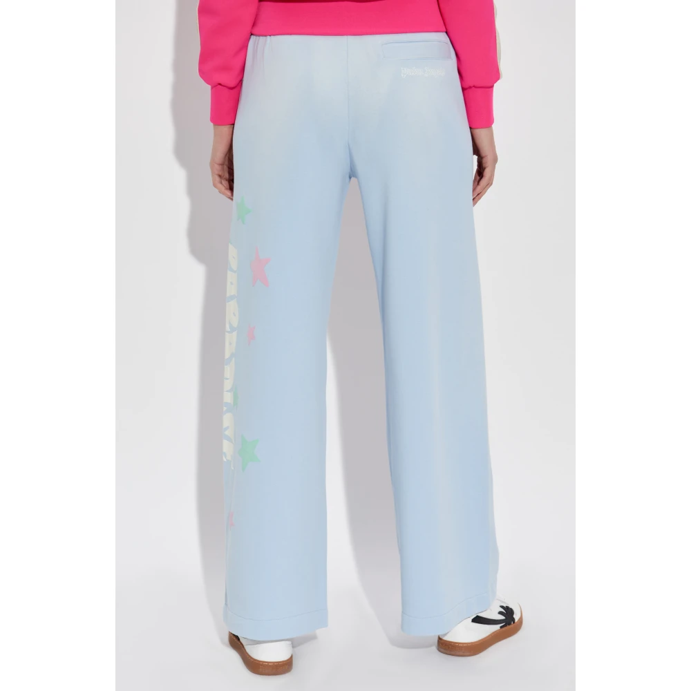 Palm Angels Sweatpants met print Blue Dames