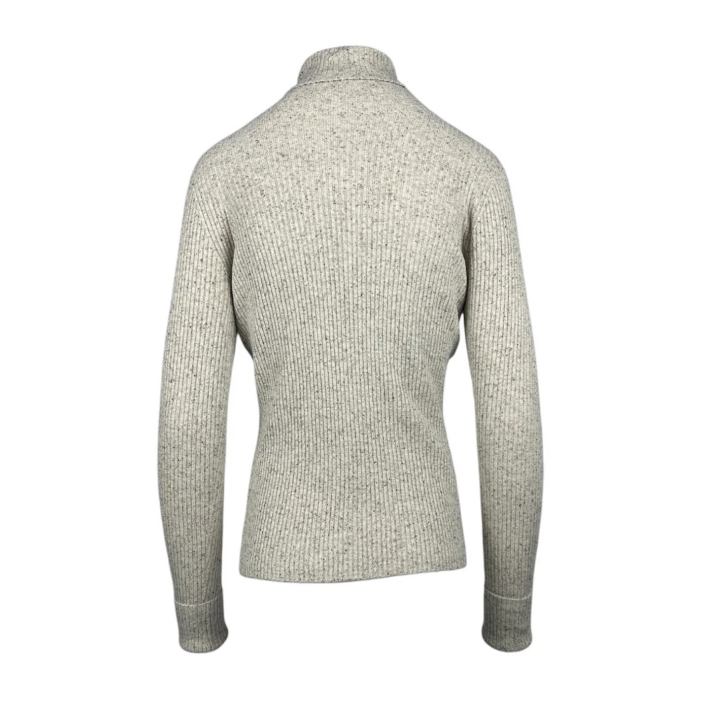 D.Exterior Beige Geribbelde Trui Slim Fit Beige Dames
