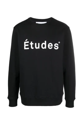 Svart Sweatshirt med Tryckt Logotyp