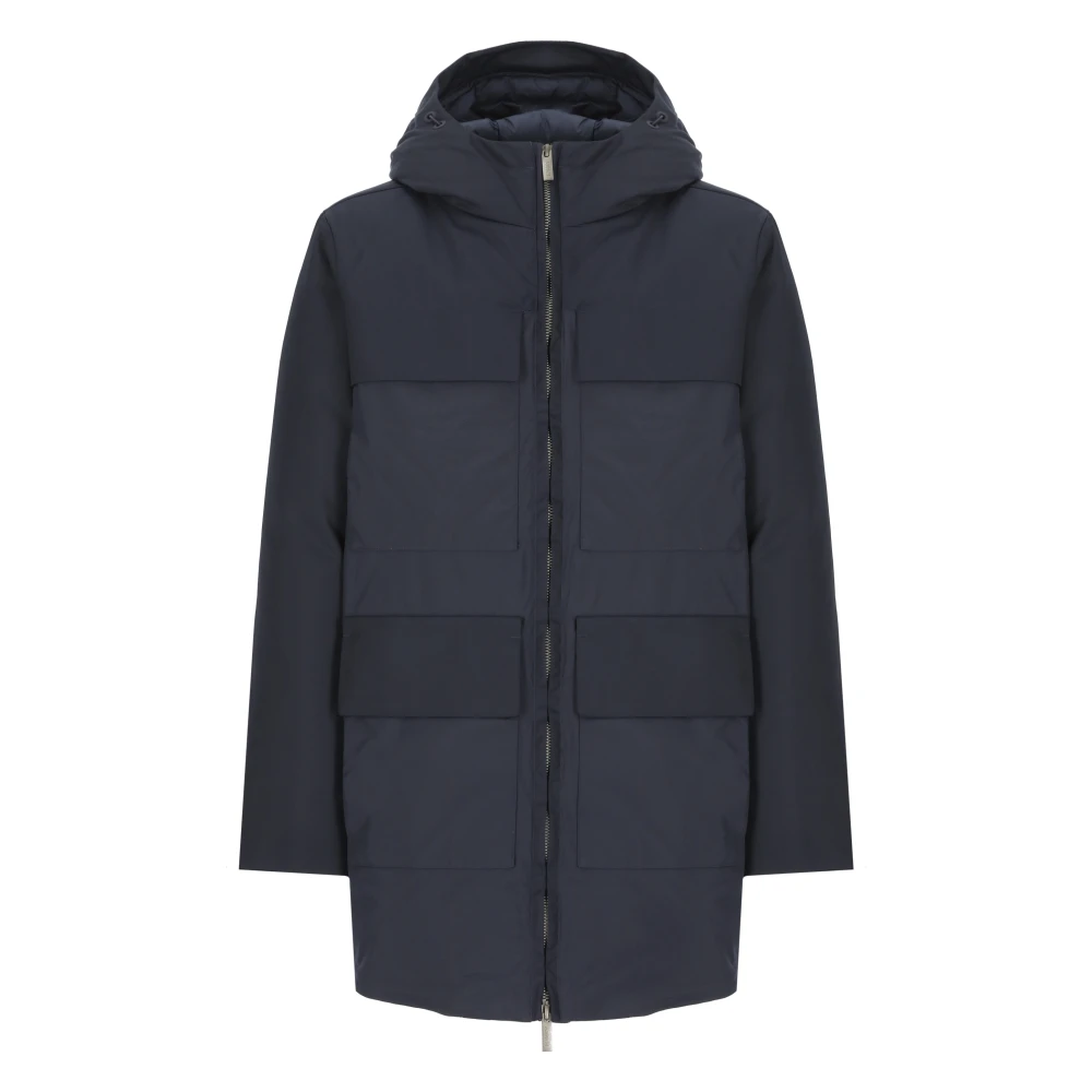 K-way Blauwe Hoodie met Zakken Blue Heren