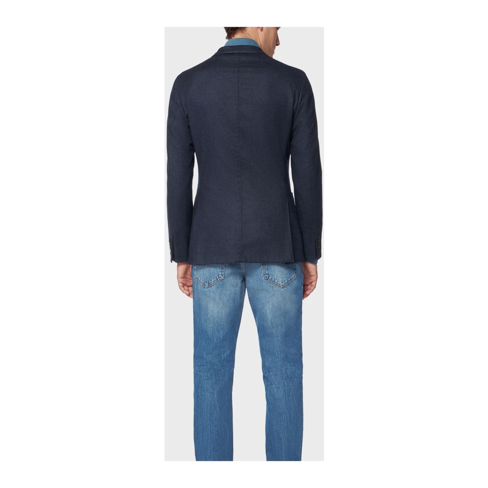 Boglioli Ontspannen Wool K-Jacket Blue Heren