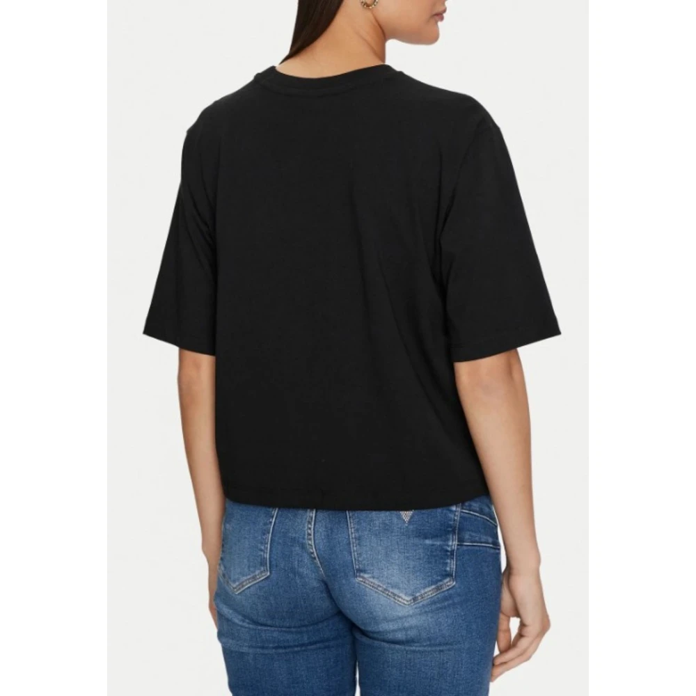 Guess Aurelie Boxy TEE Zwart Ronde Hals Black Dames