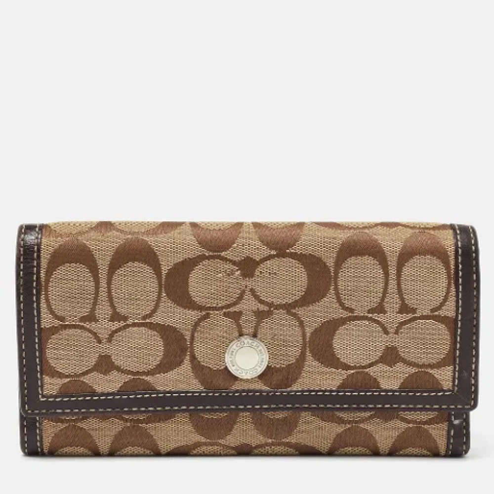Coach Pre-owned Canvas wallets Beige Dames