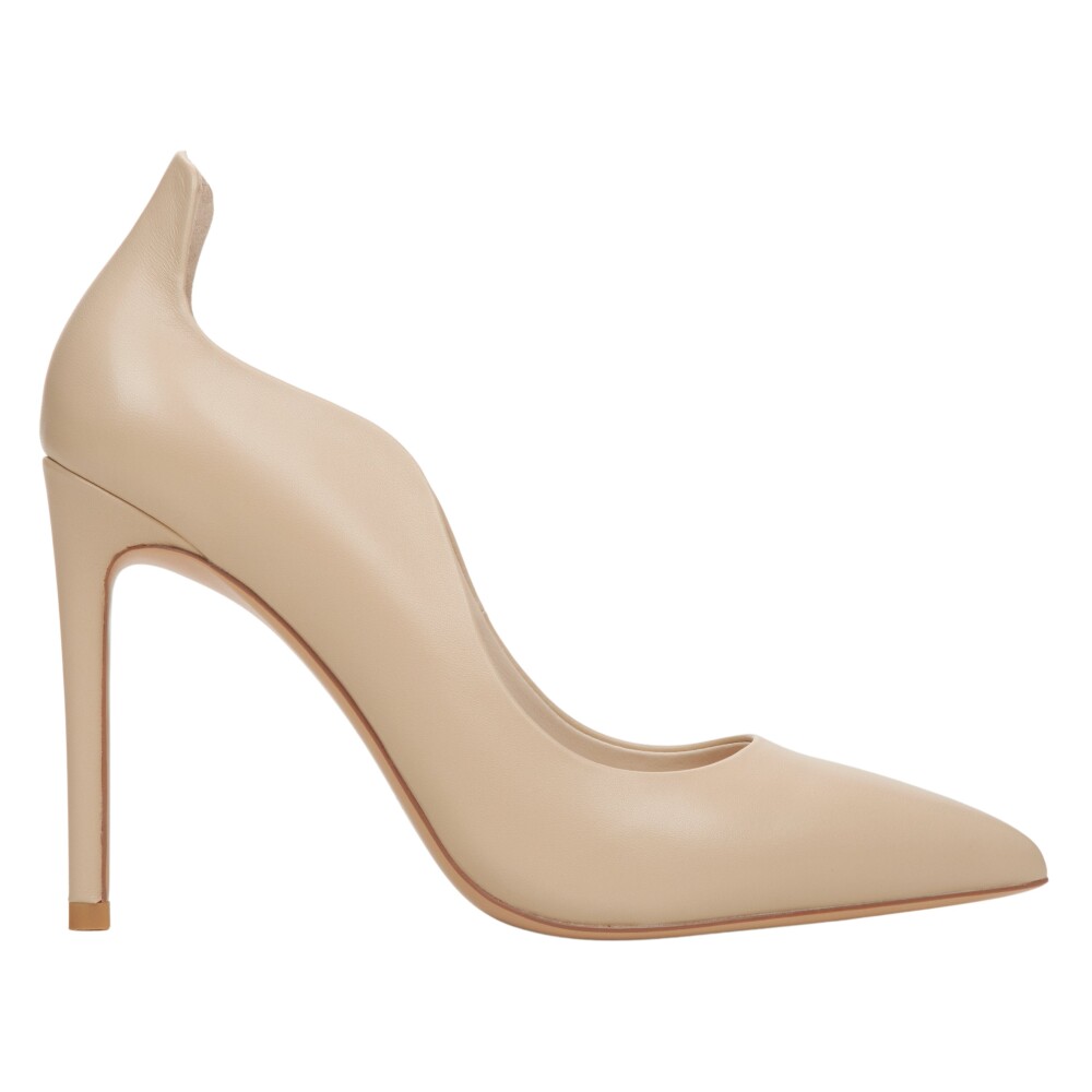 Escarpins Beige en Cuir a Talons Hauts pour Femmes Estro Femme Miinto