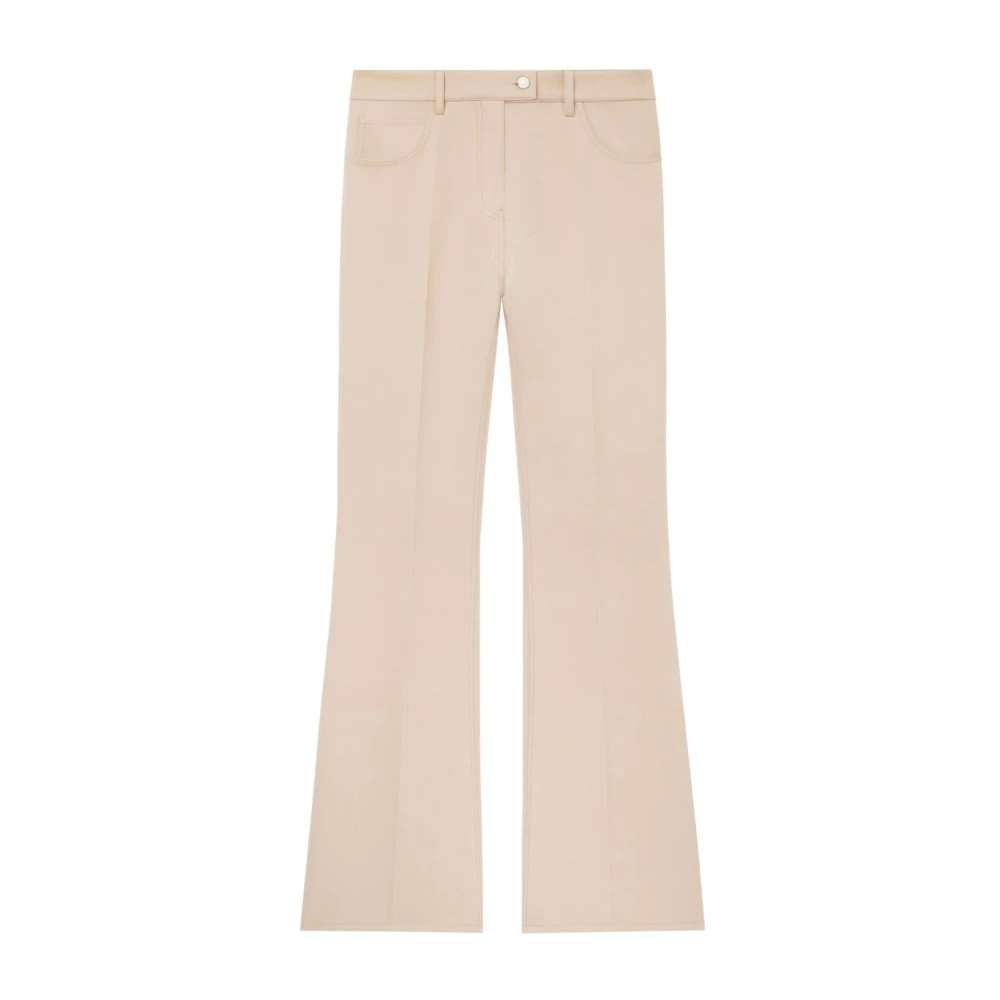 Courrèges 70s Bootcut Kameel Wijde Pijp Broek Beige Dames