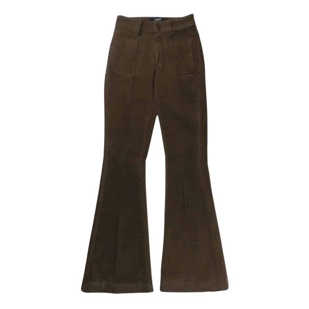 Seafarer Stretch Flair Corduroy Broek Green Dames