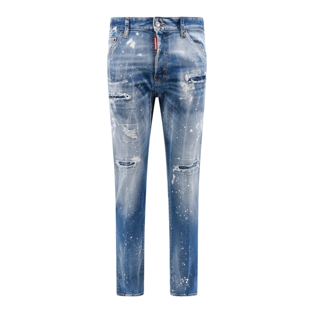 Dsquared2 Blauwe Ss24 Jeans met knoopsluiting Blue Heren