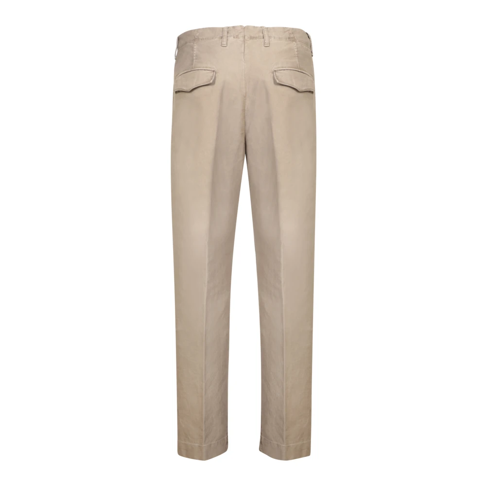 Incotex Bruine Chino Broek Losse Pasvorm Brown Heren