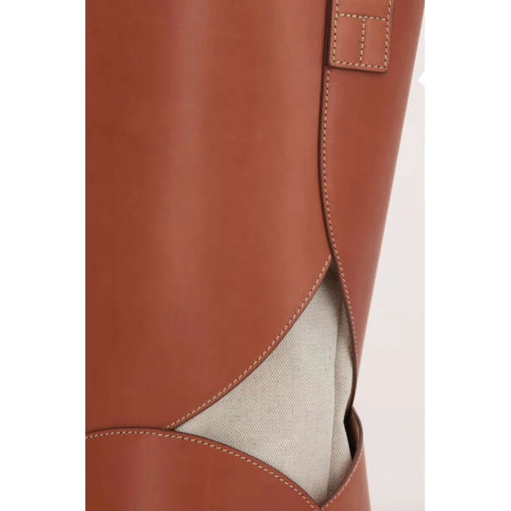 Jil Sander Bruine Bucket Bag met Afneembare Pouch Brown Dames