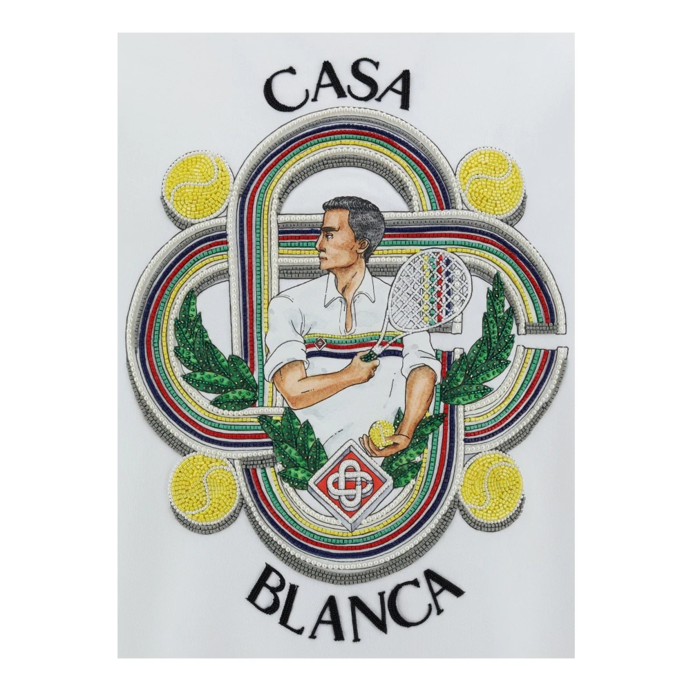 Casablanca Logo Sweatshirt 100% Katoen Gemaakt in Portugal White Heren