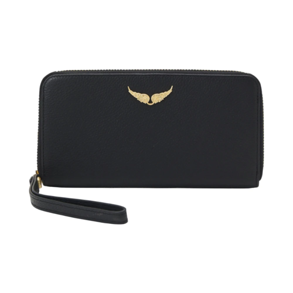 Zadig & Voltaire Zwarte Portemonnees met Noir Gouden Accenten Black Dames