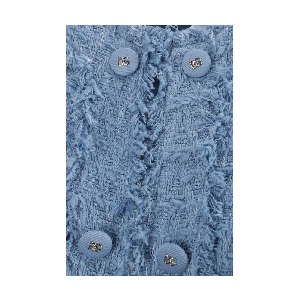 Dolce & Gabbana Katoenen jas met haaksluiting Blue Dames