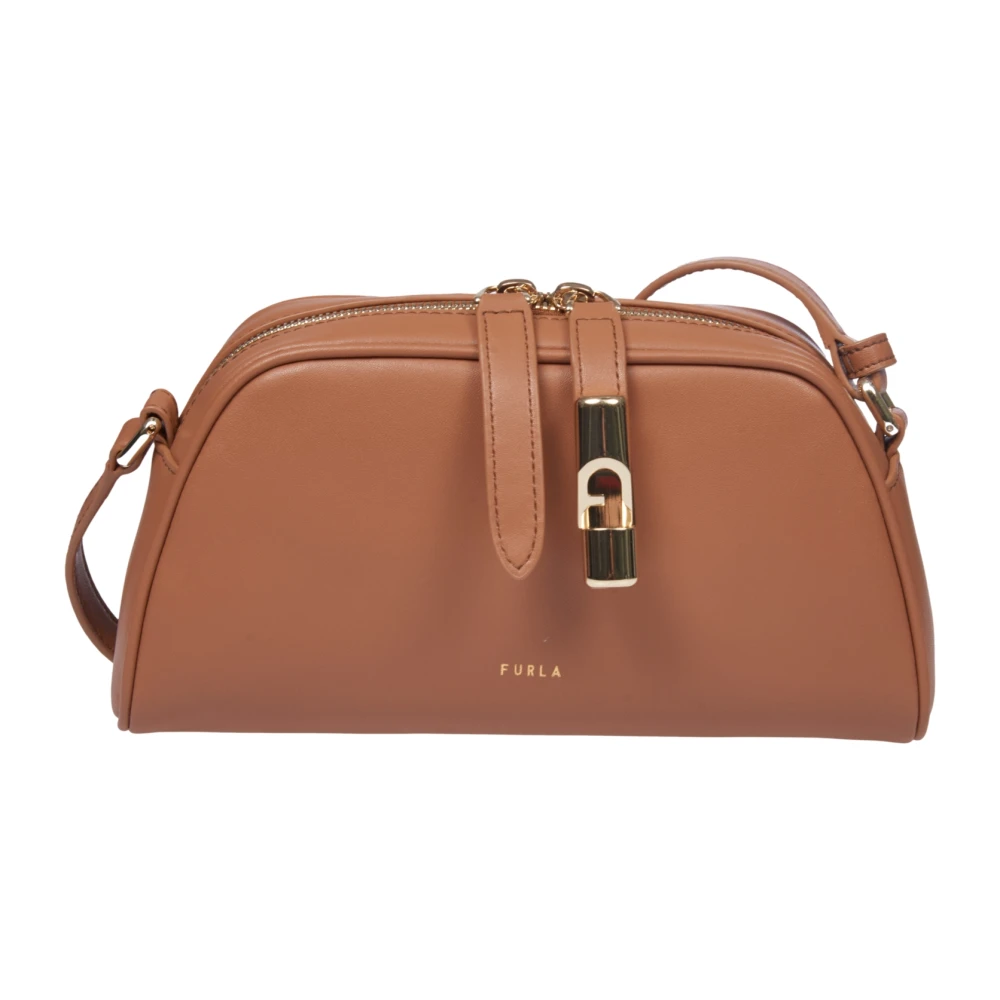 Furla Goccia Schoudertas Brandy Brown Dames
