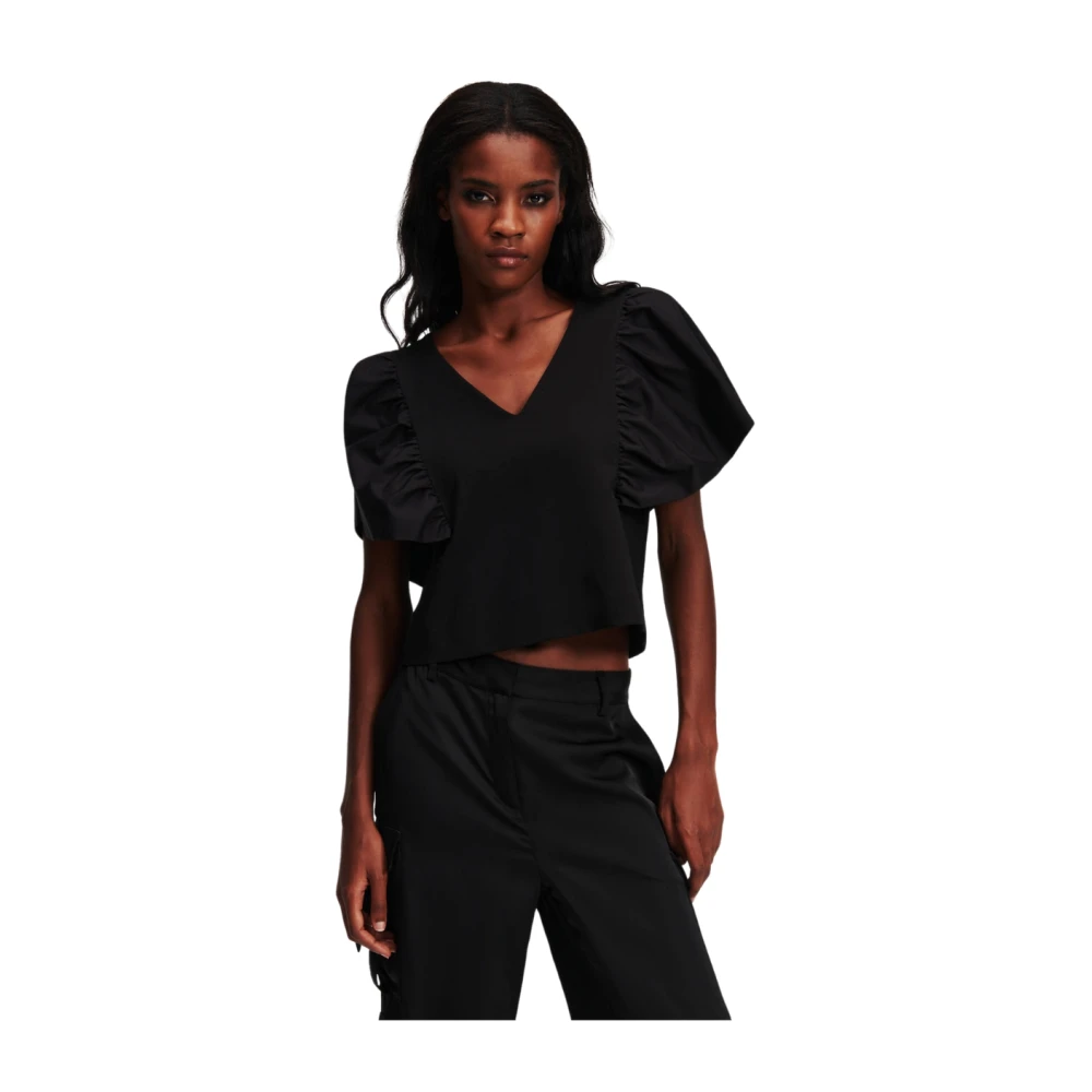 Karl Lagerfeld T-shirt met wijde mouwen Black Dames