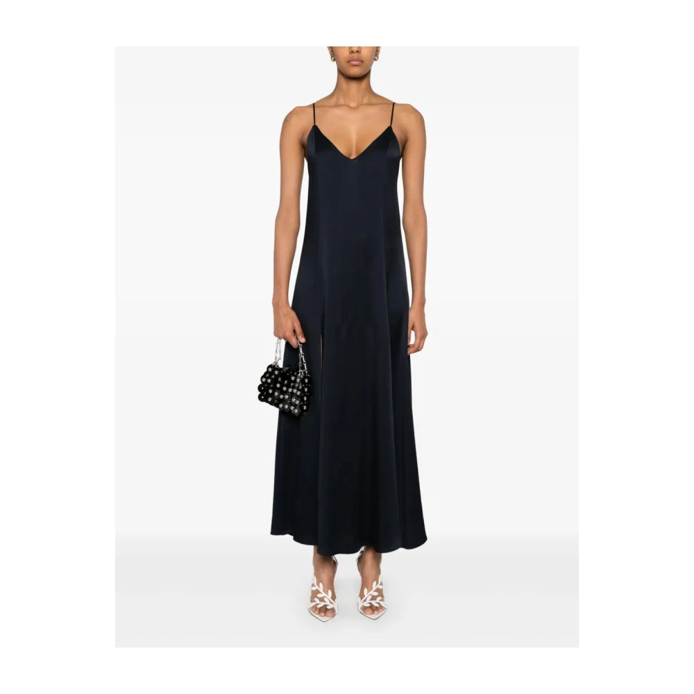 Forte Satijnen Jurk Omkeerbare Stijl Black Dames