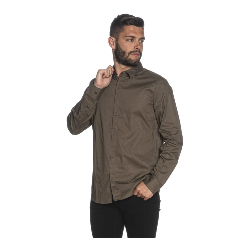 Armani Exchange Sportief Shirt Brown Heren