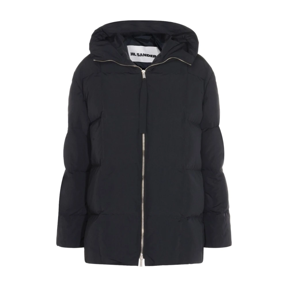Jil Sander Women's Black Hooded Quilted Coat