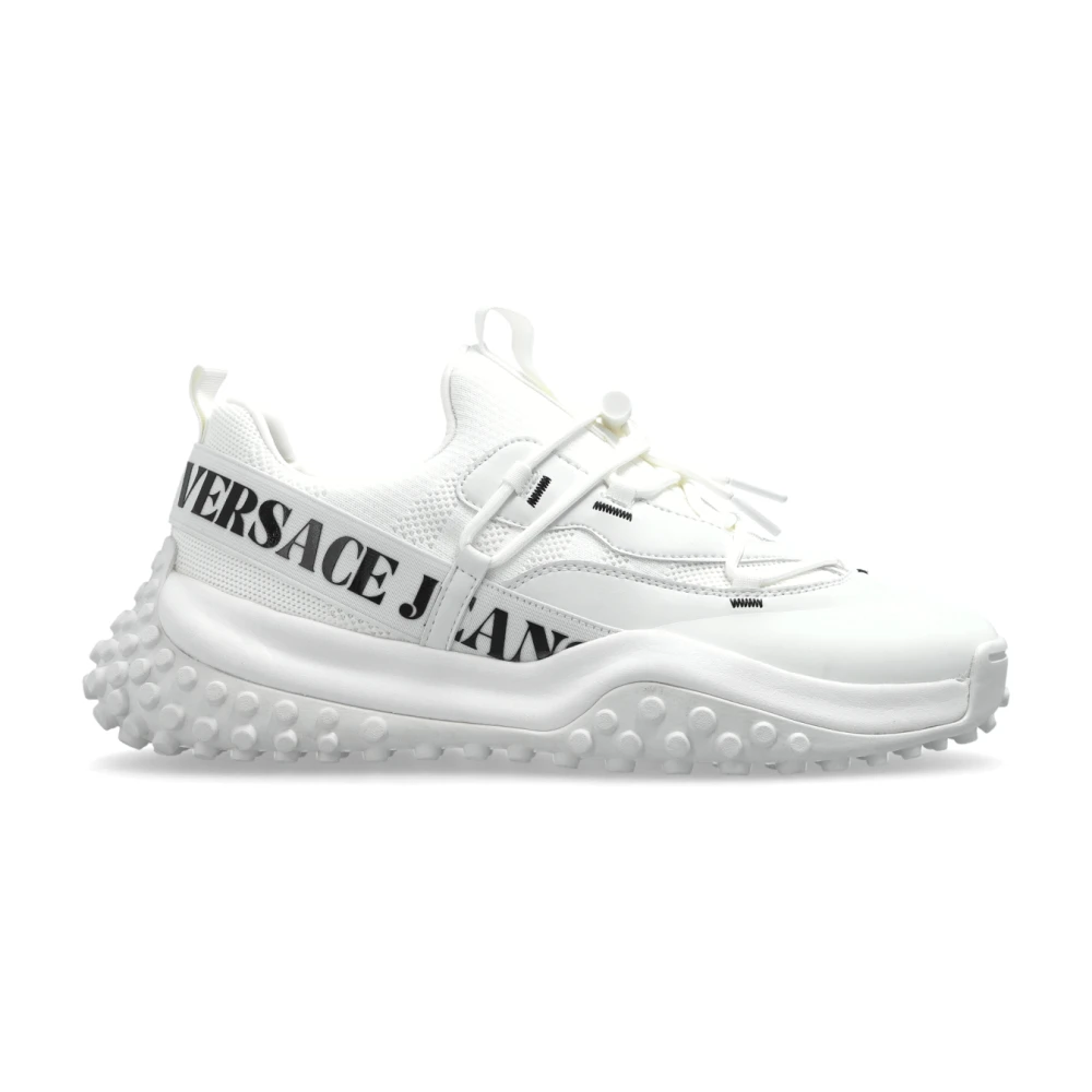Versace Jeans Couture Sneakers met Gedrukt Logo Heren Schoenen Wit