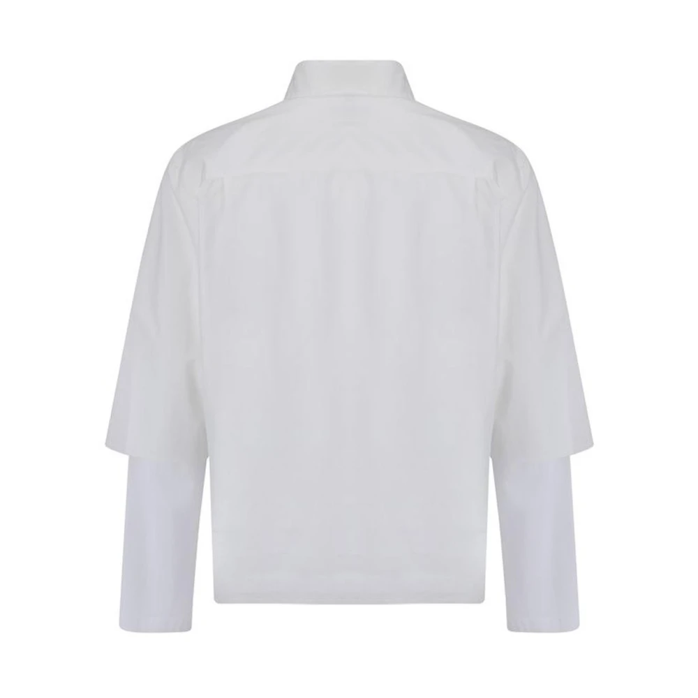 MM6 Maison Margiela Shirt met Gelaagde Mouwen en Monogram White Heren