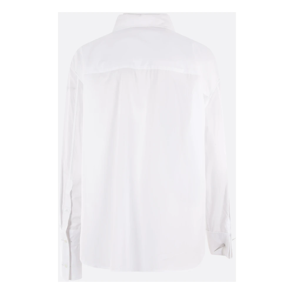 JordanLuca Witte Oversized Shirt met Trompe l'Oeil Kraag White Heren