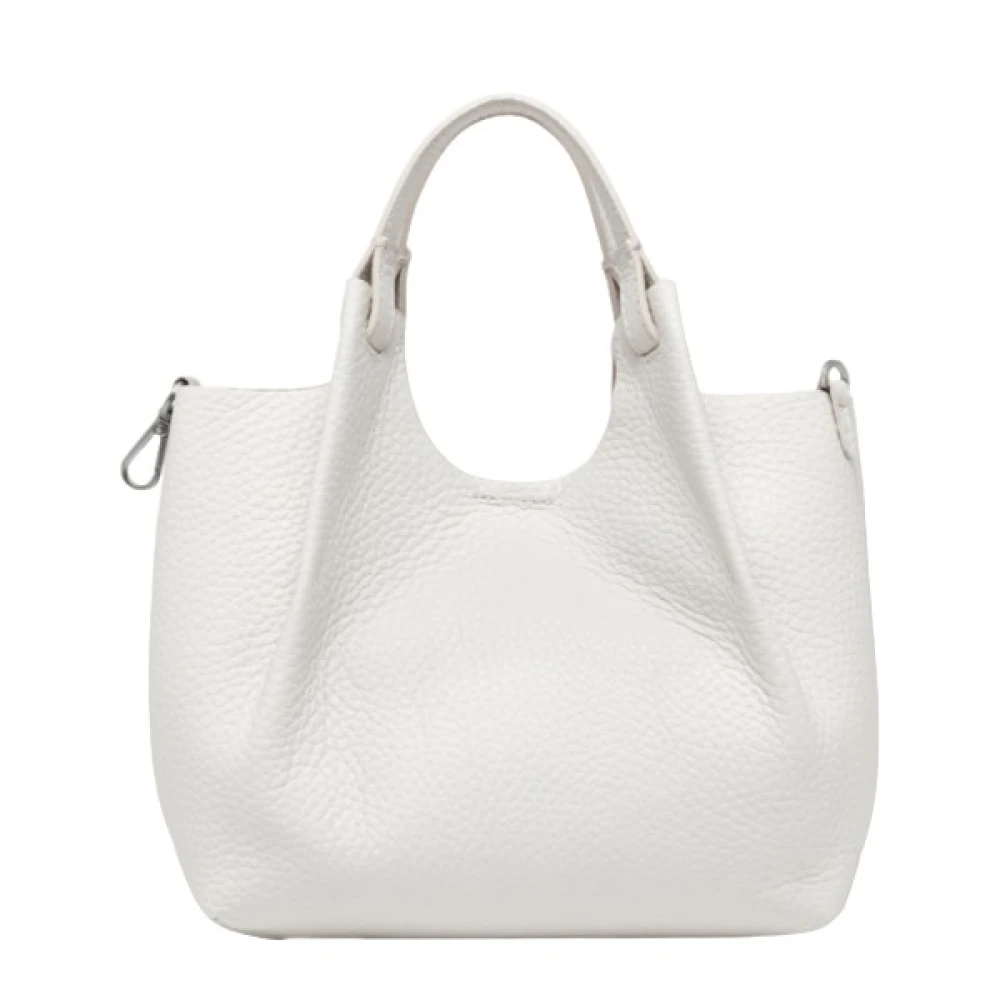 Gianni Chiarini Maxi-Grain Leren Schoudertas White Dames