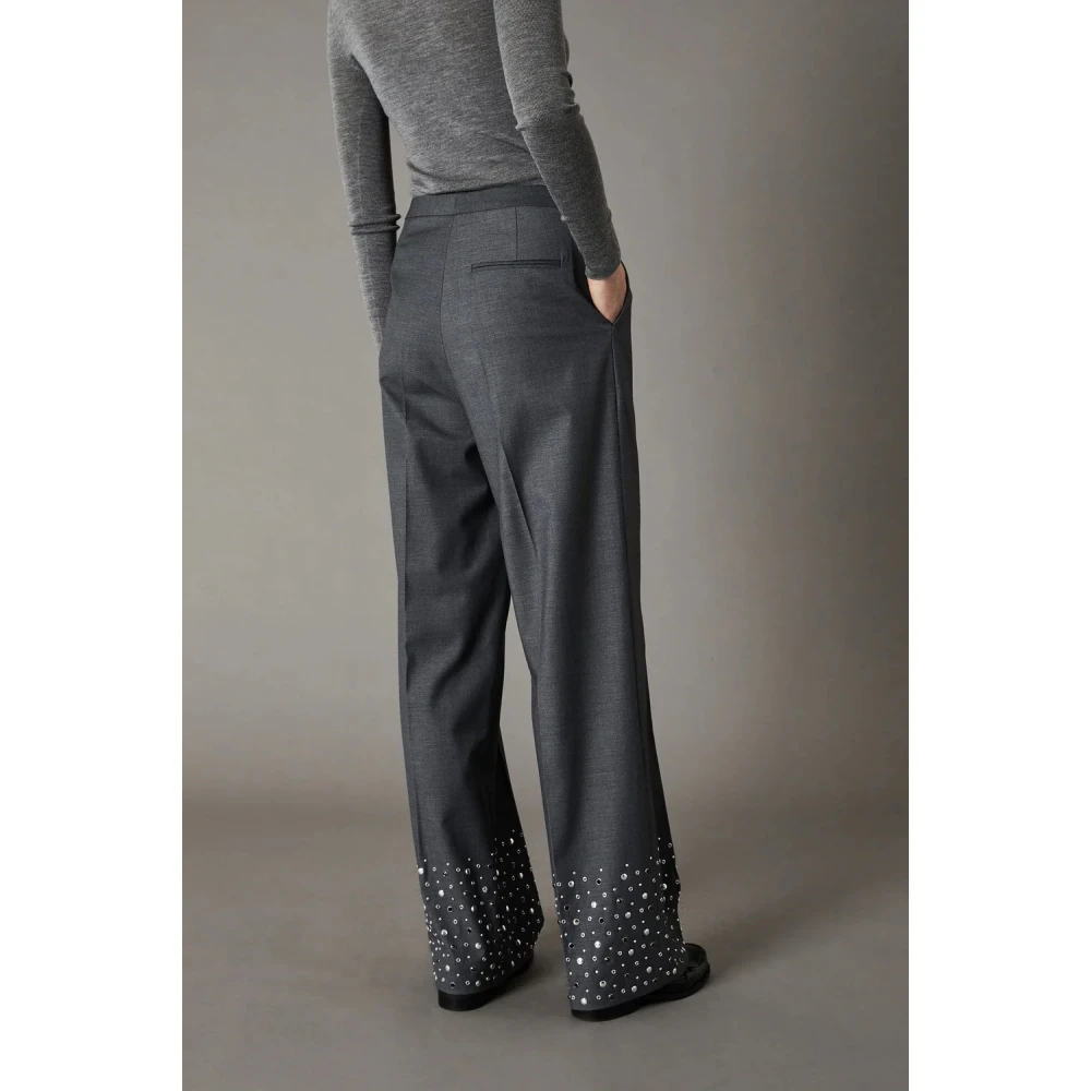 Isabelle Blanche Gestudeerde Elegante Grijze Palazzo Broek Gray Dames