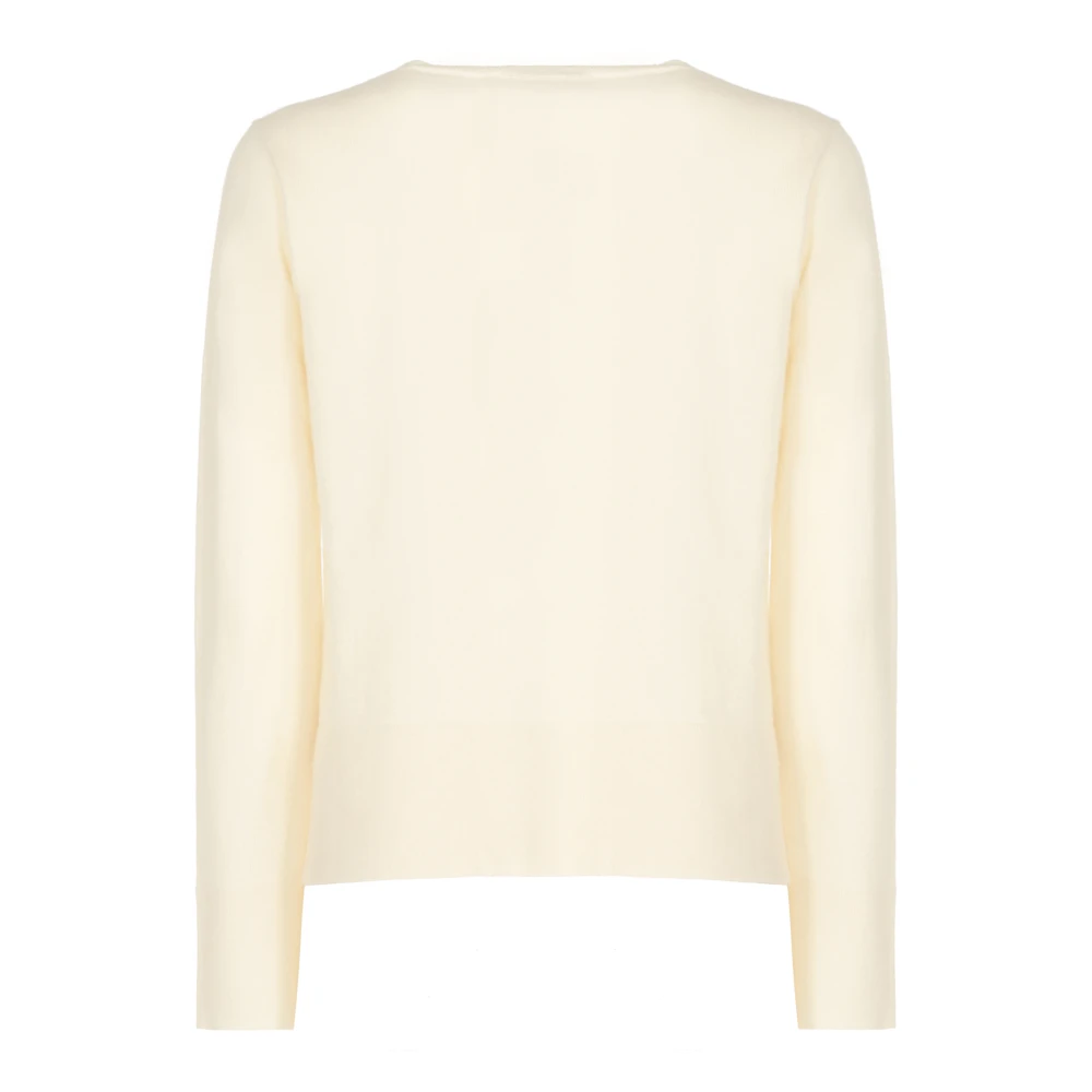 Kangra Witte Kasjmier Wollen Trui Vrouwen Ronde Hals White Dames
