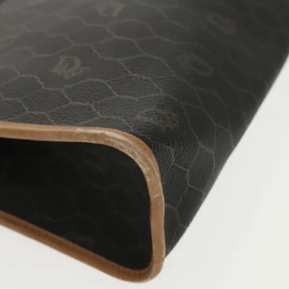 Dior Vintage Pre-owned Canvas clutches Black Dames