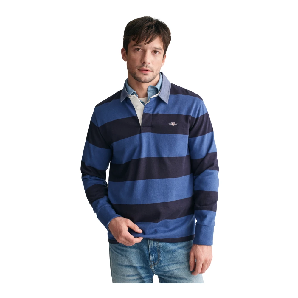 Gant Poloshirt met lange mouwen REG CHAMBRAY STRIPE HEAVY RUGGER