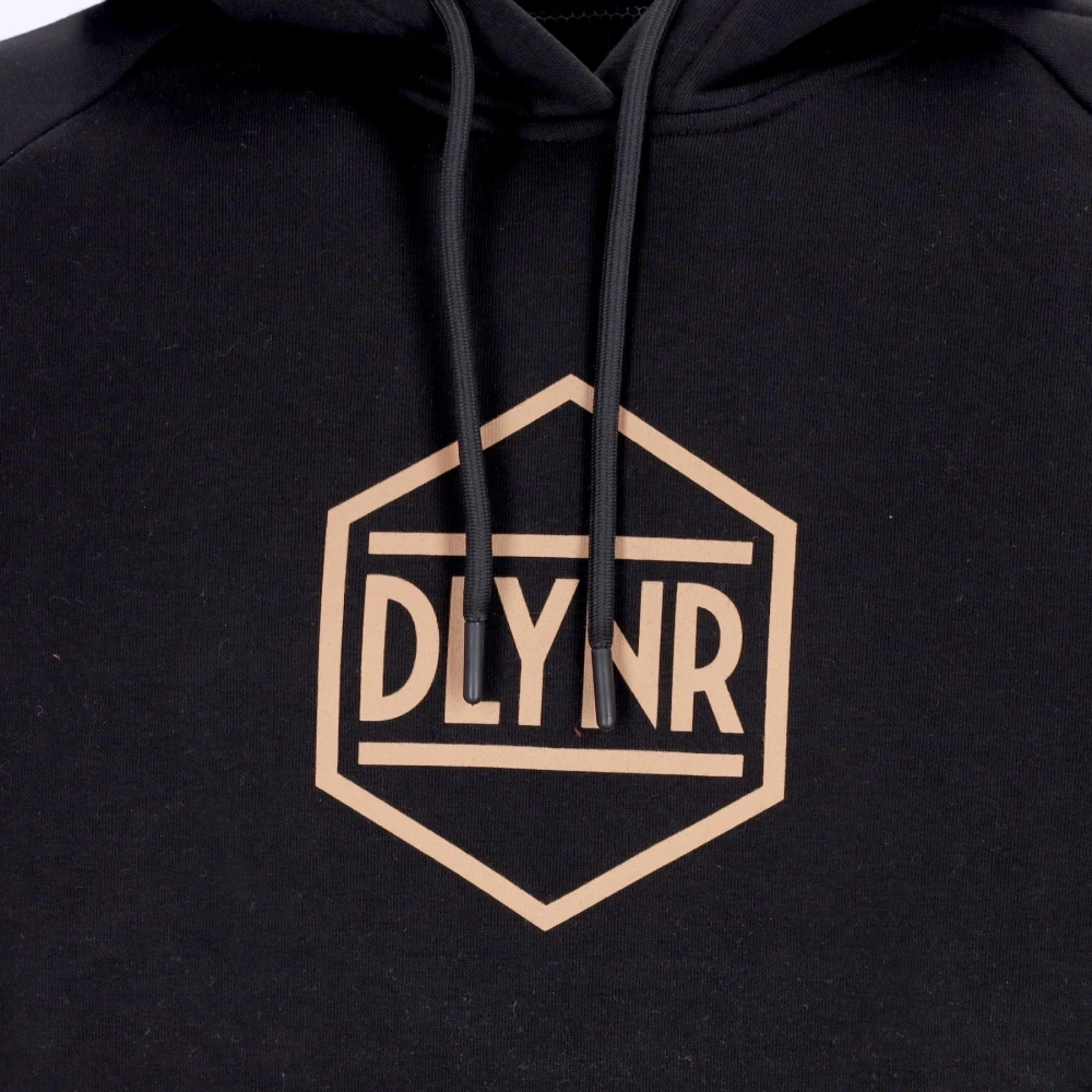 Dolly Noire Zwarte Logo Hoodie met Kangoeroezak Black Heren