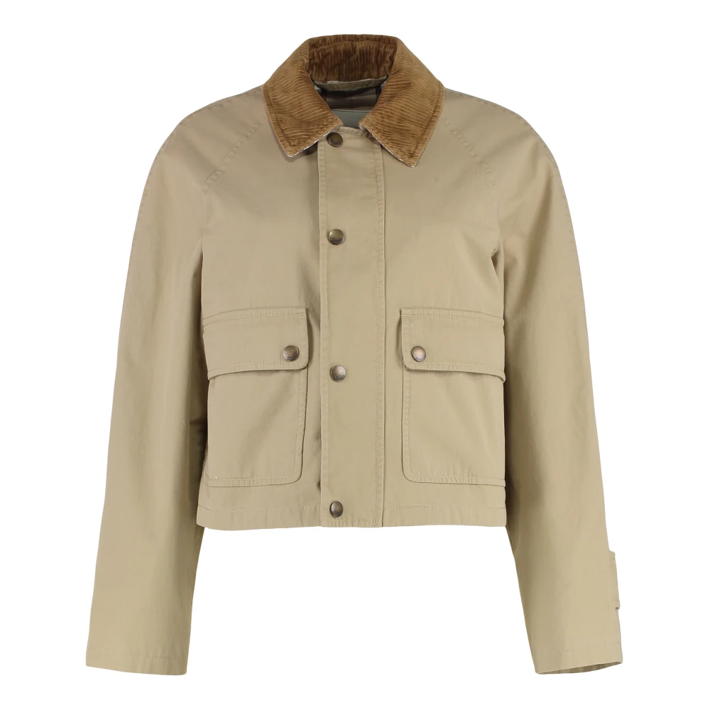 Burberry Women's Beige Light Jackets, Xs, Botton Jacket