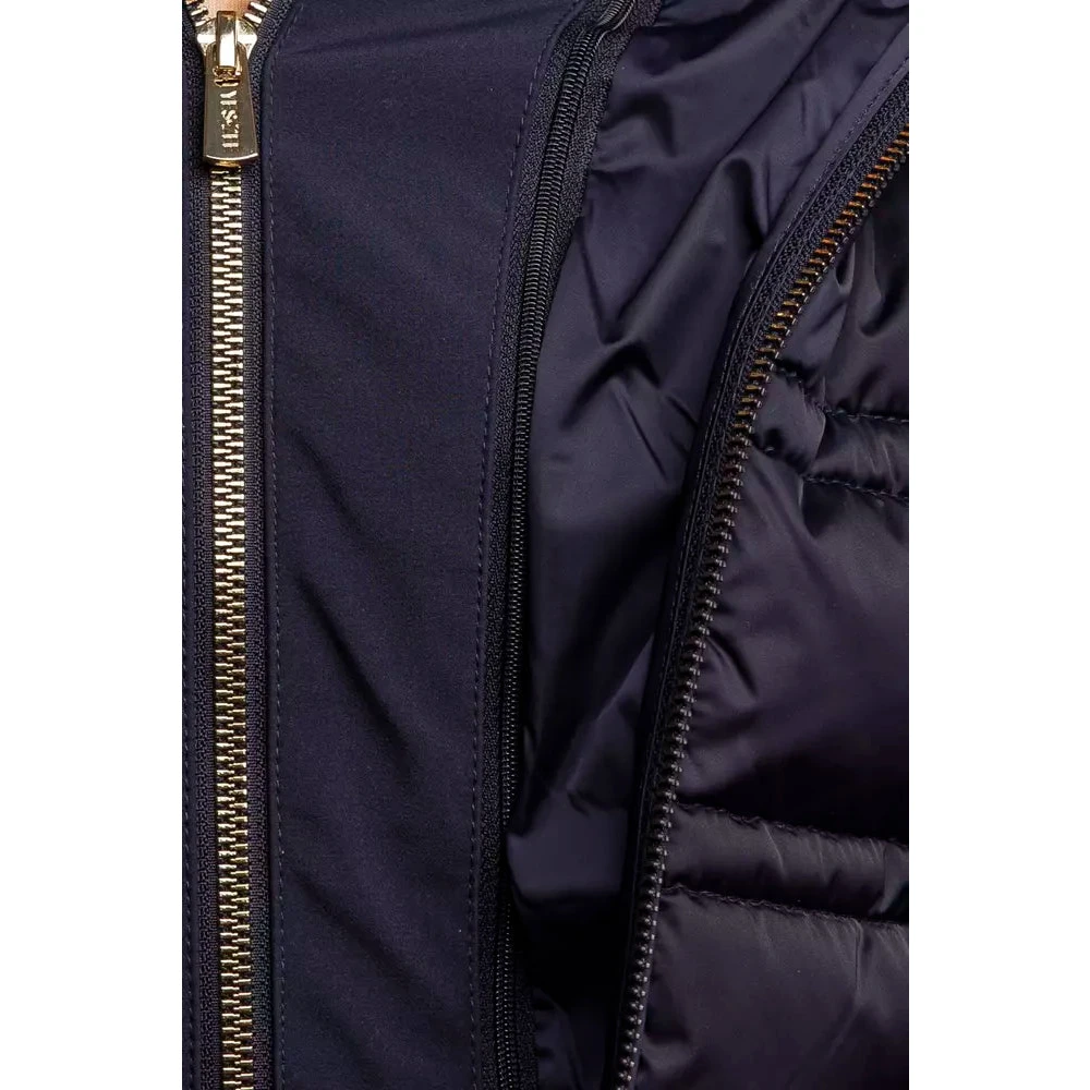 YES ZEE Dames Technische Stof Jas met Capuchon Blue Dames