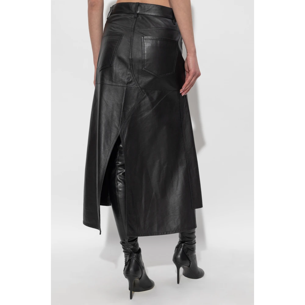 Victoria Beckham Leren rok Black Dames