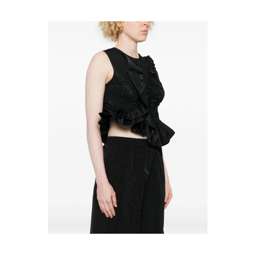 Cecilie Bahnsen Zwarte Geplooide Jurk Black Dames
