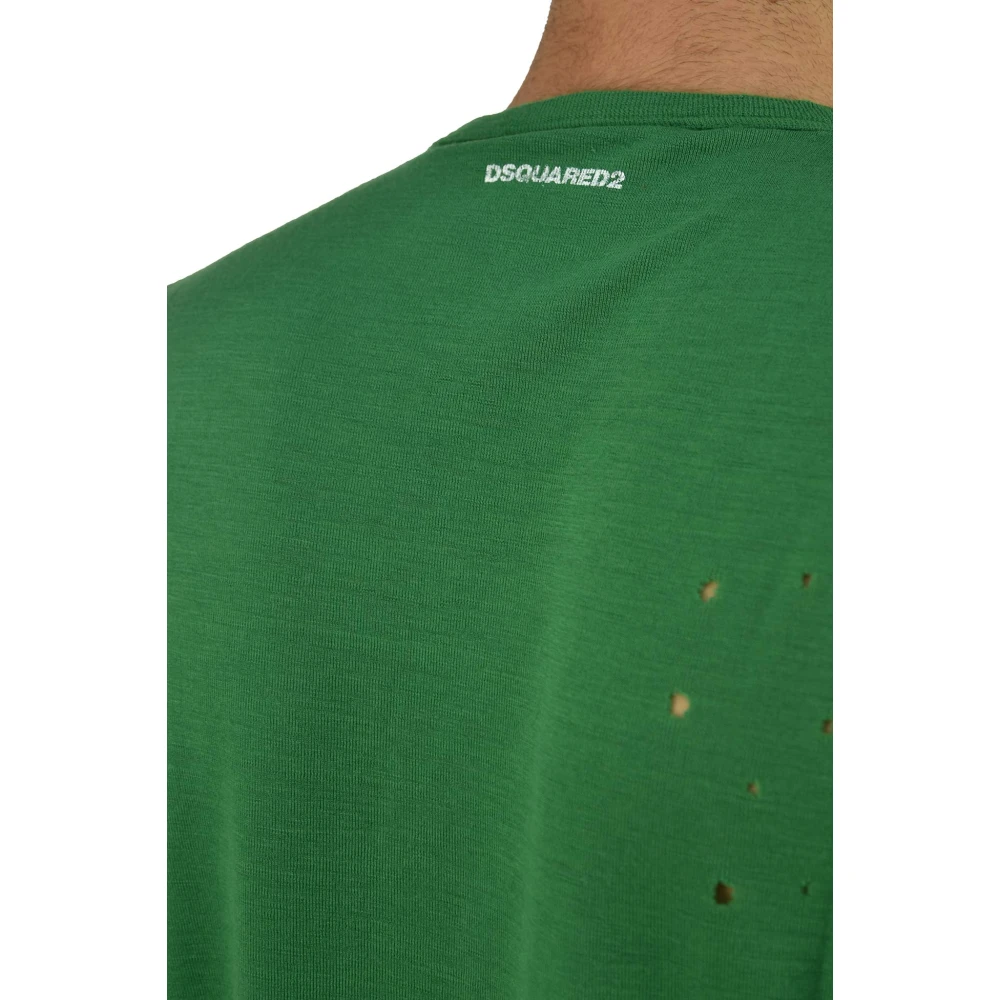 Dsquared2 Groen Heren Print T-Shirt Stijl Mod.S71GD0593S22620639 Green Heren