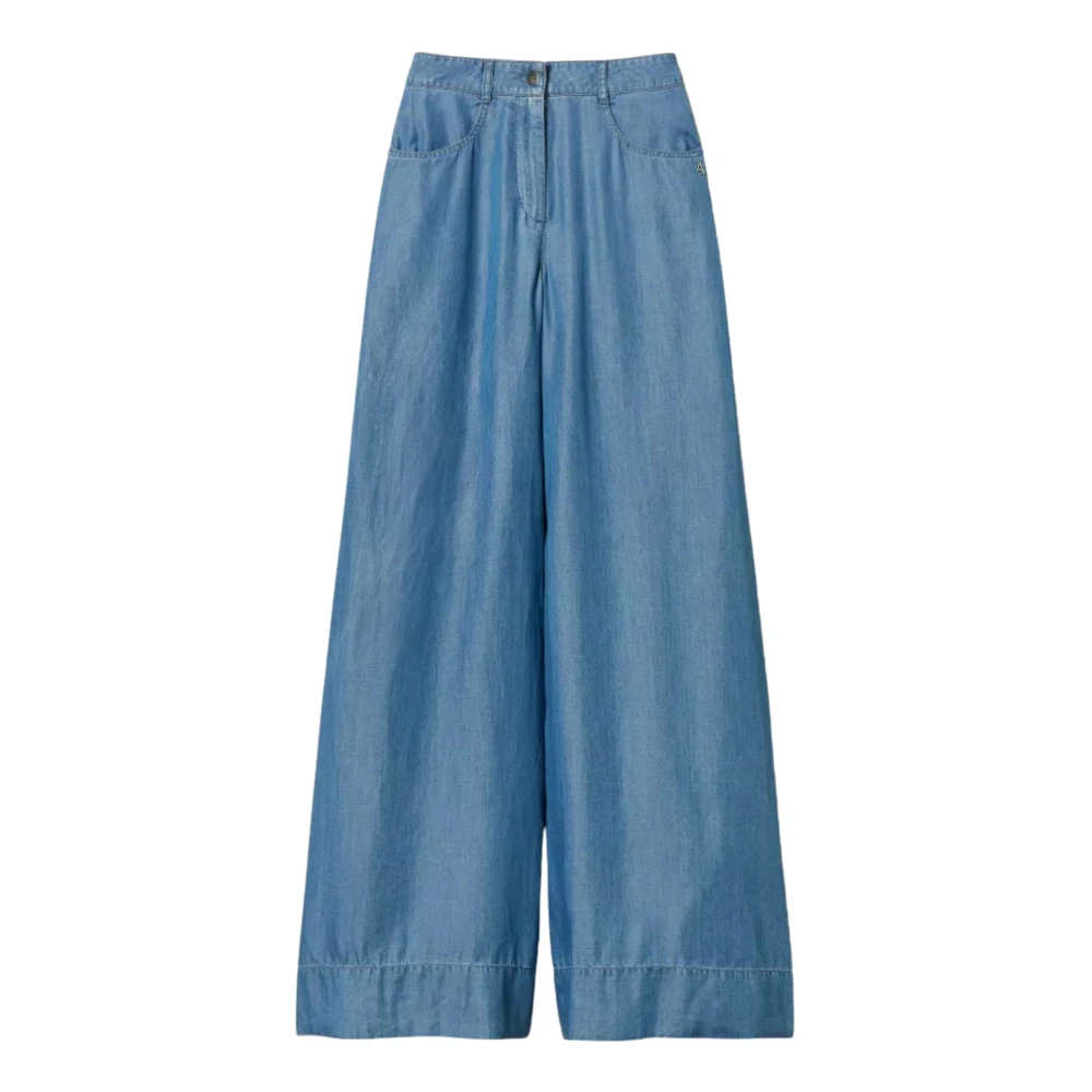Twinset Women's Blue Palazzo Denim Trousers - Wide Jeans - M - Jeans