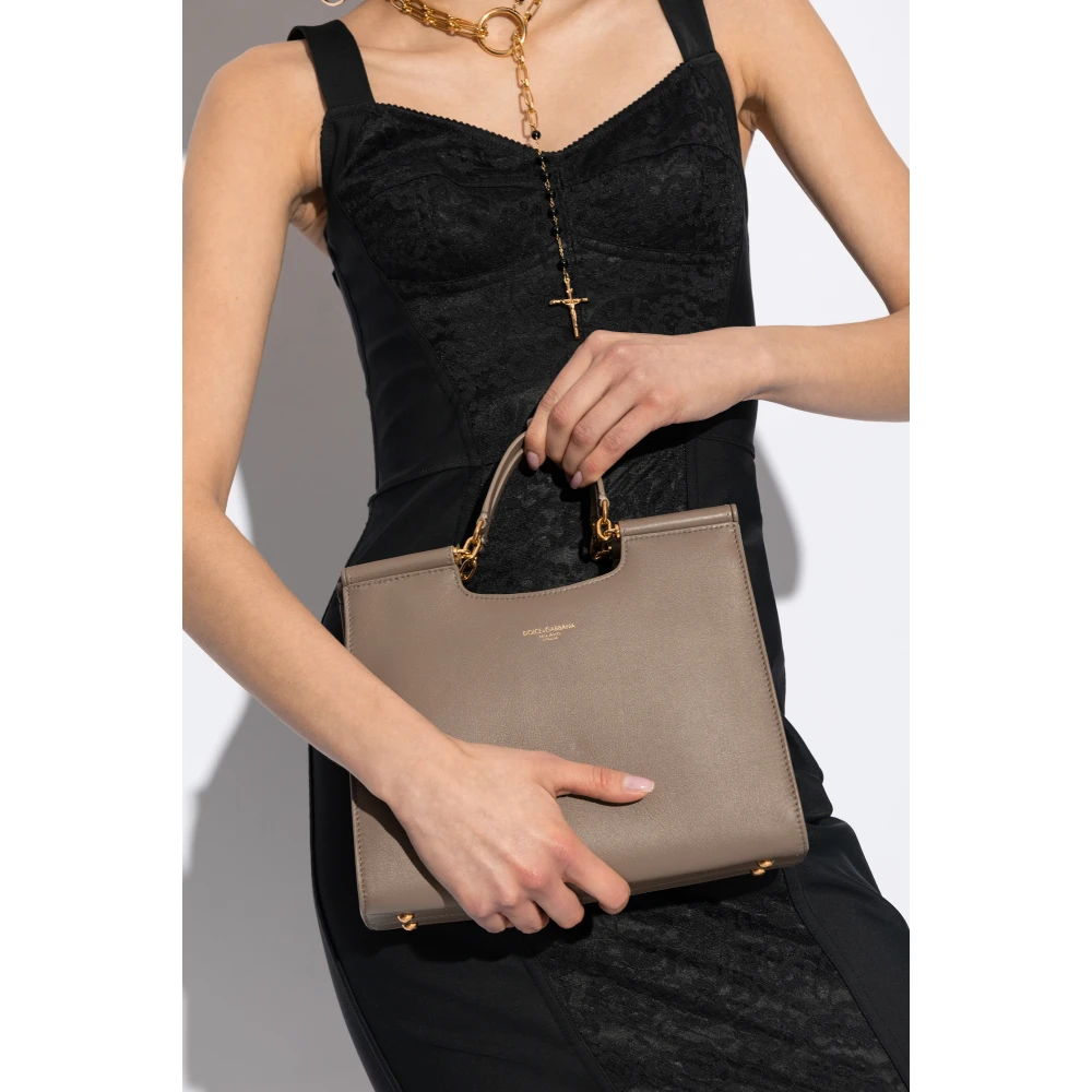 Dolce & Gabbana Handtas Sicily Klein Beige Dames