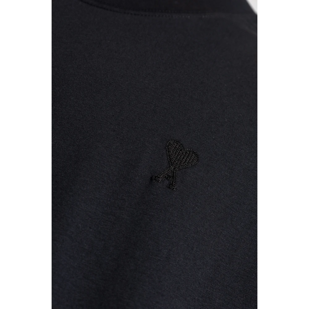 Ami Paris T-shirt met logo Black Heren