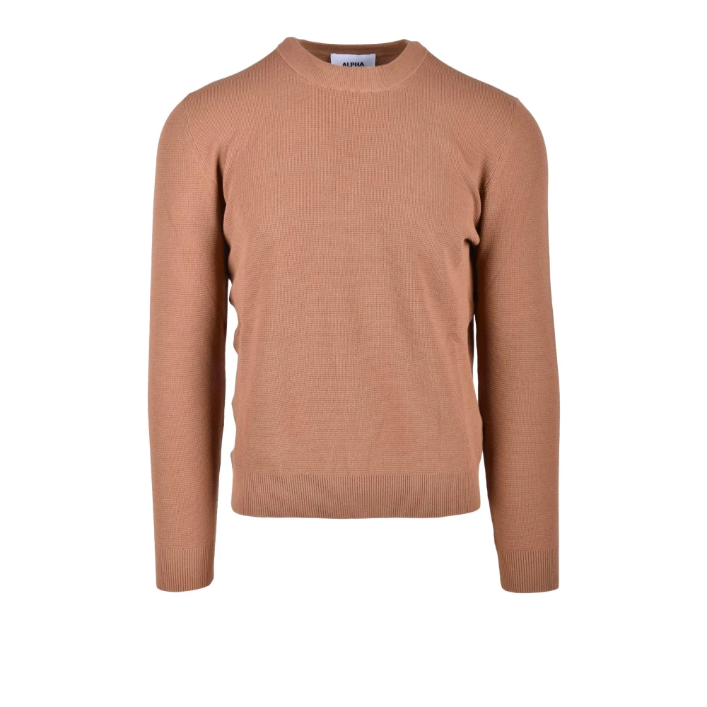 Alpha Studio Katoenmix Stijlvolle Gebreide Top Brown Heren